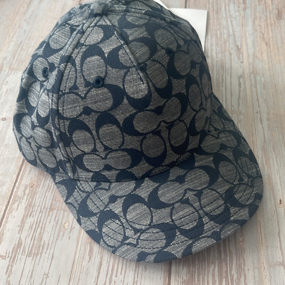 New COACH Signature Chambray Jeans Color Baseball Hat sale Authentic hat sz M/L - Picture 3 of 13